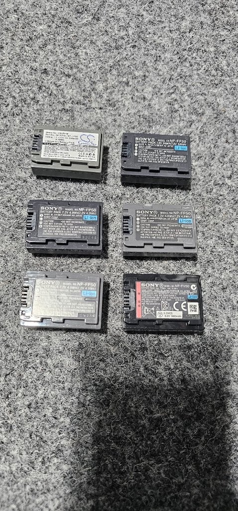 Originele 6 stuks batterijen Sony np-fp50, np-fp30, np-fv50, Ophalen of Verzenden