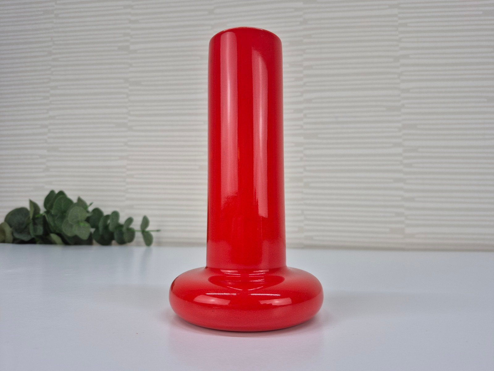 Vintage SicArt vaas model 009. Oranje/rood keramiek., Ophalen of Verzenden