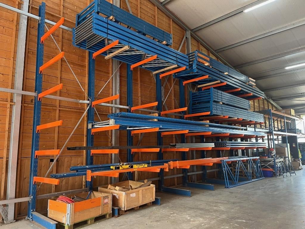 Zware draagarmstelling 5 mtr hoog enkelzijdig jong gebr., Zakelijke goederen, Kantoor en Winkelinrichting | Magazijn, Stelling en Opslag