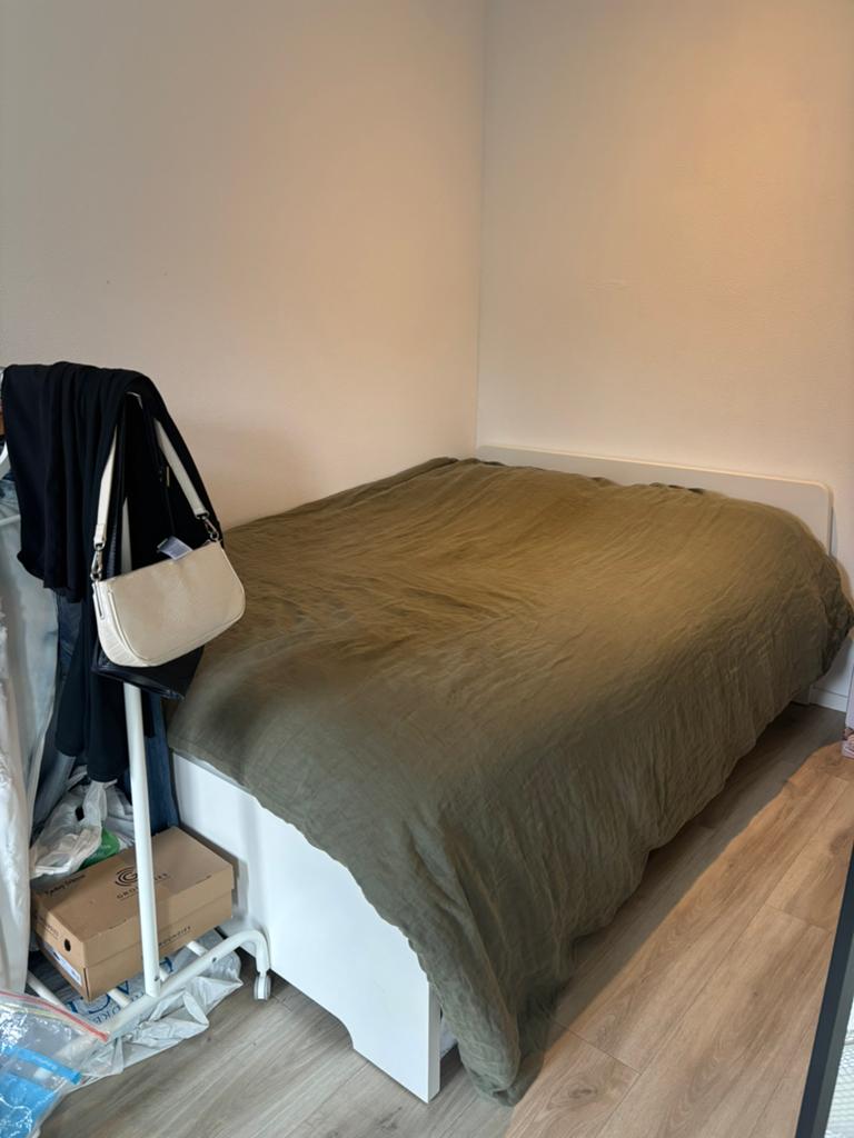 Ikea bed, Ophalen, Wit, Tweepersoons, 140 cm