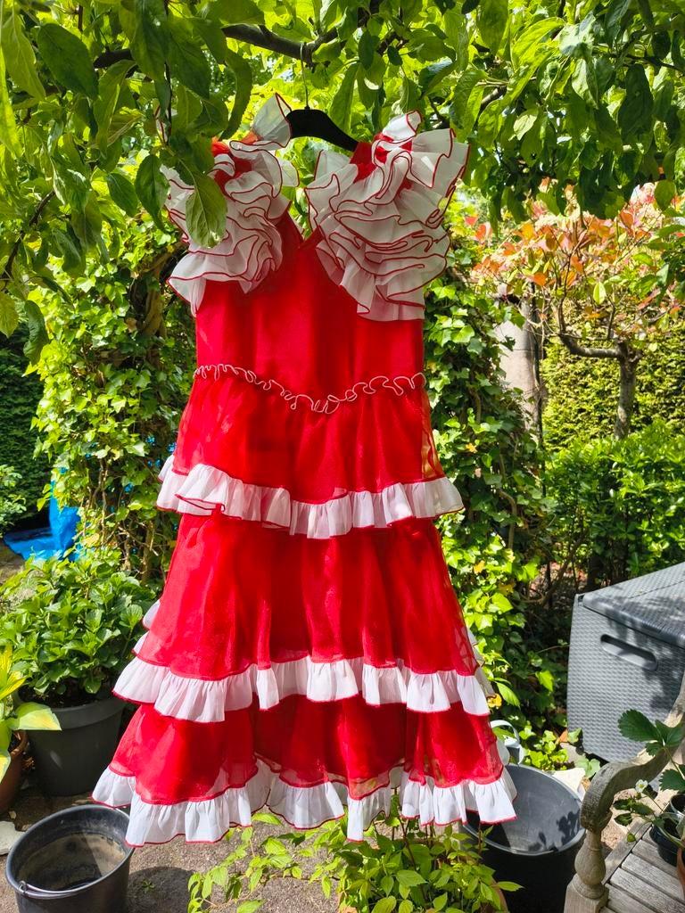 Originele Spaanse flamenco jurk. (Kind), Ophalen of Verzenden