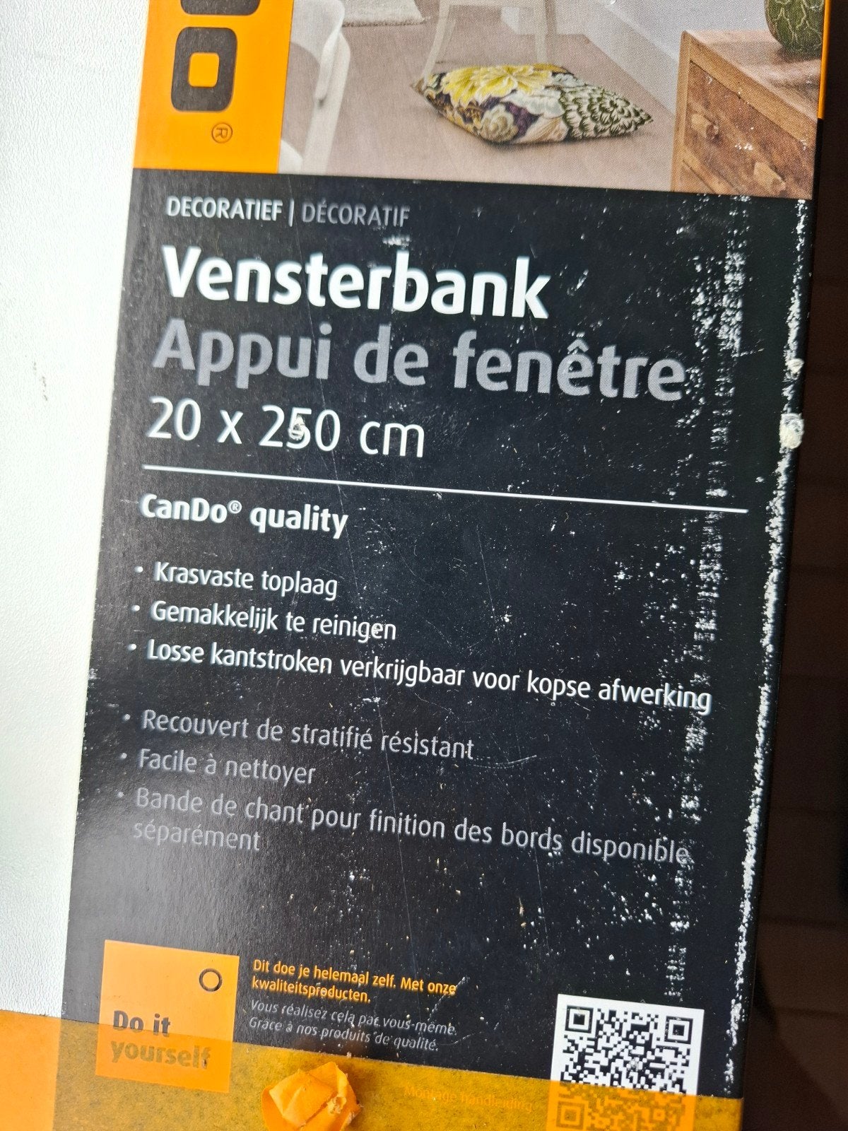 Vensterbank 20 x 250 cm - Krasvast en Makkelijk te Rein, Doe-het-zelf en Verbouw, Ophalen, Minder dan 80 cm, Minder dan 80 cm