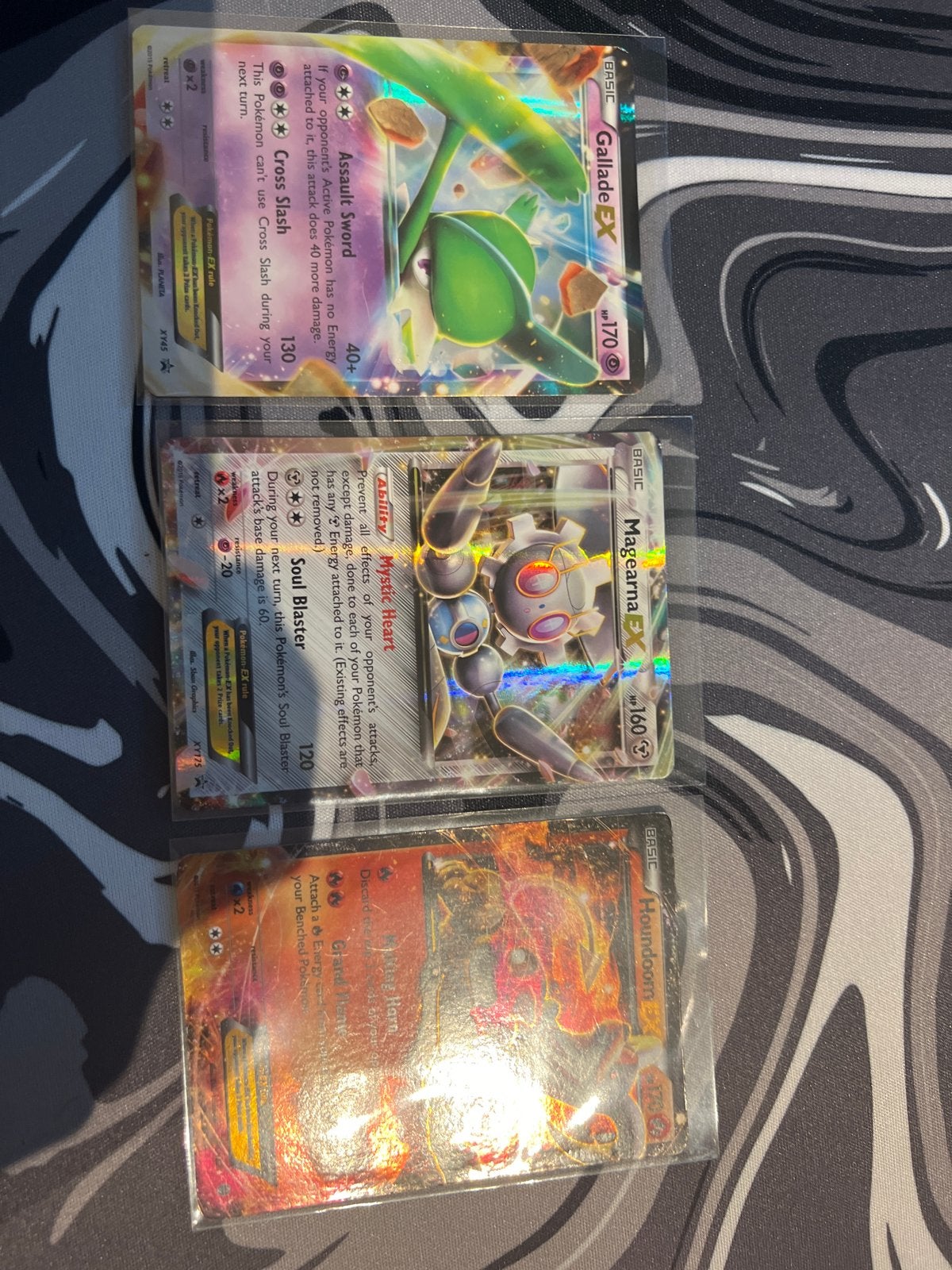 Pokémon EX Kaarten: Gallade, Magearna, Houndoom, Ophalen of Verzenden, Gebruikt, Meerdere kaarten
