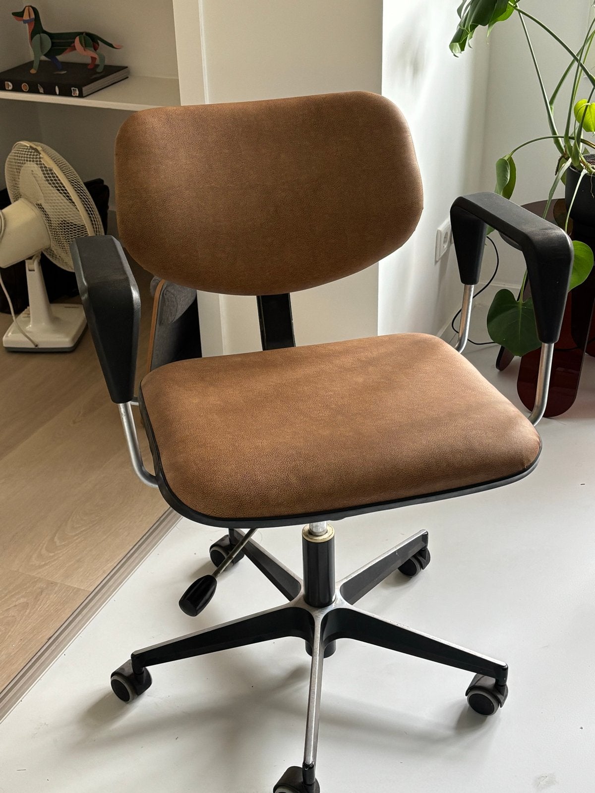 Vintage Gispen Bureaustoel - Bruin, Ophalen, Gebruikt, Bruin, Bureaustoel