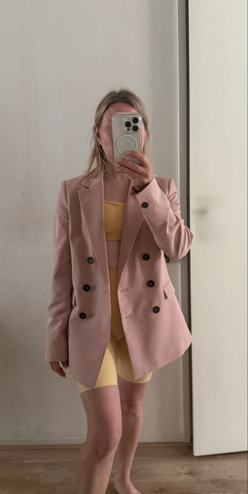 Roze double-breasted blazer van Mango XXS, Maat 38/40 (M), Ophalen of Verzenden, Zo goed als nieuw, Jasje