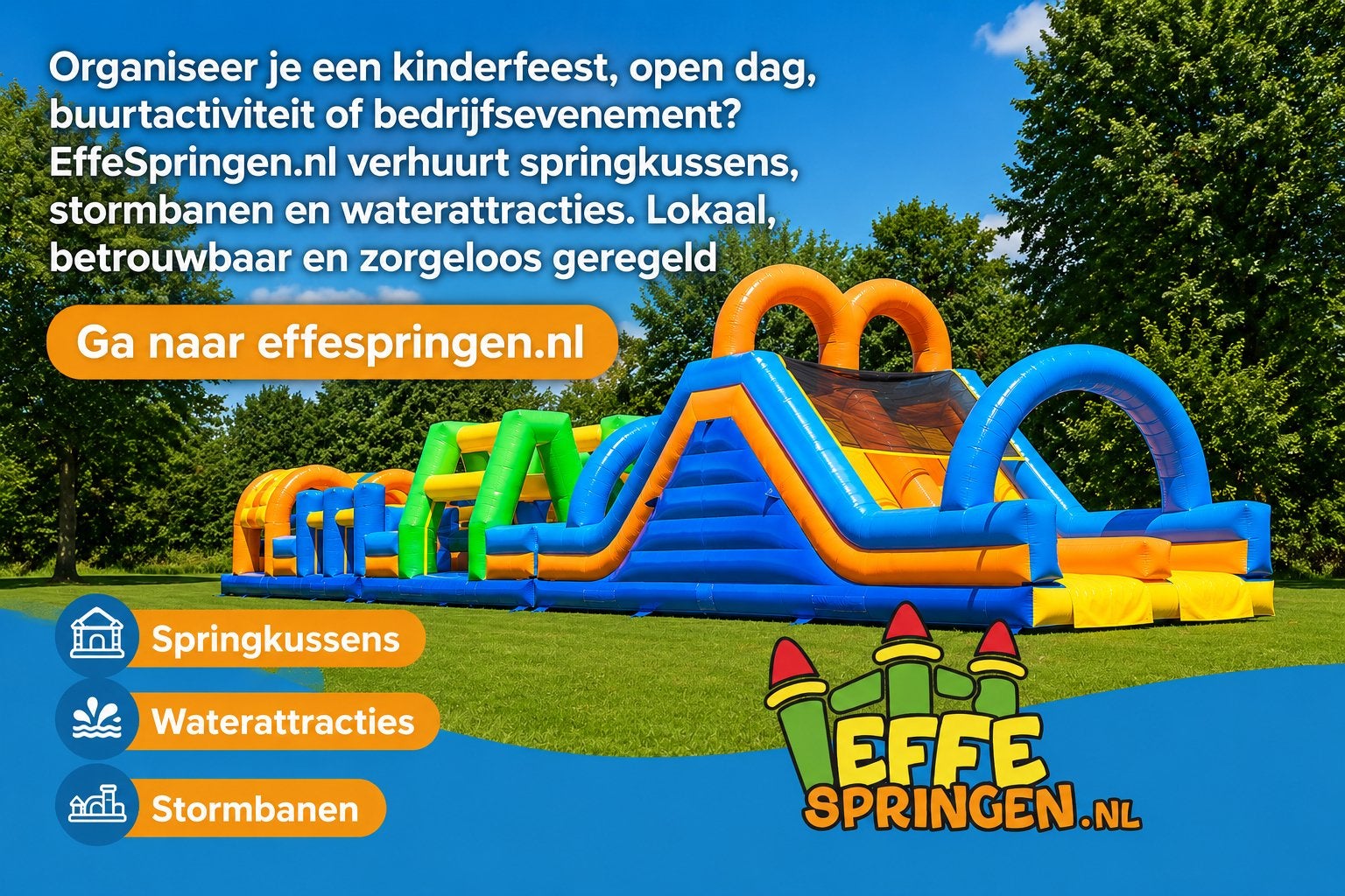 Huur springkussens, stormbanen en waterattracties, Ophalen, Nieuw