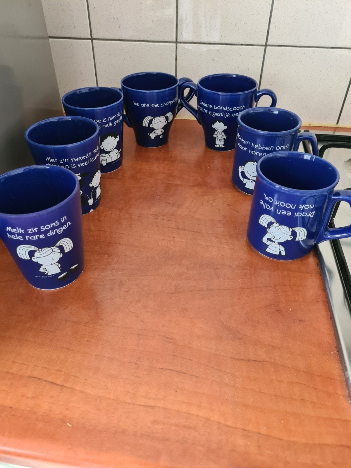Blue Band bekers en soepkommen, Overige merken, Vintage, Zo goed als nieuw, Aardewerk
