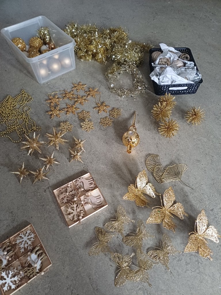 Kerst decoratie goudkleurig, Ophalen, Zo goed als nieuw