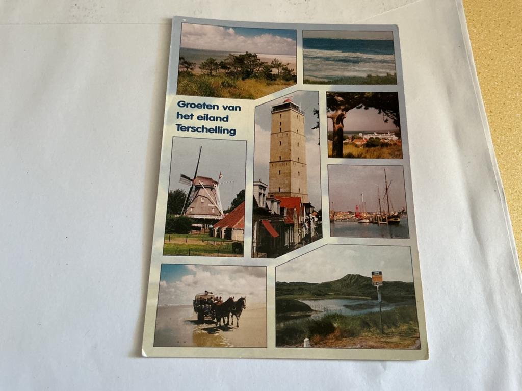 O159 Terschelling vuurtoren molen beschadigd, Ophalen of Verzenden, Waddeneilanden
