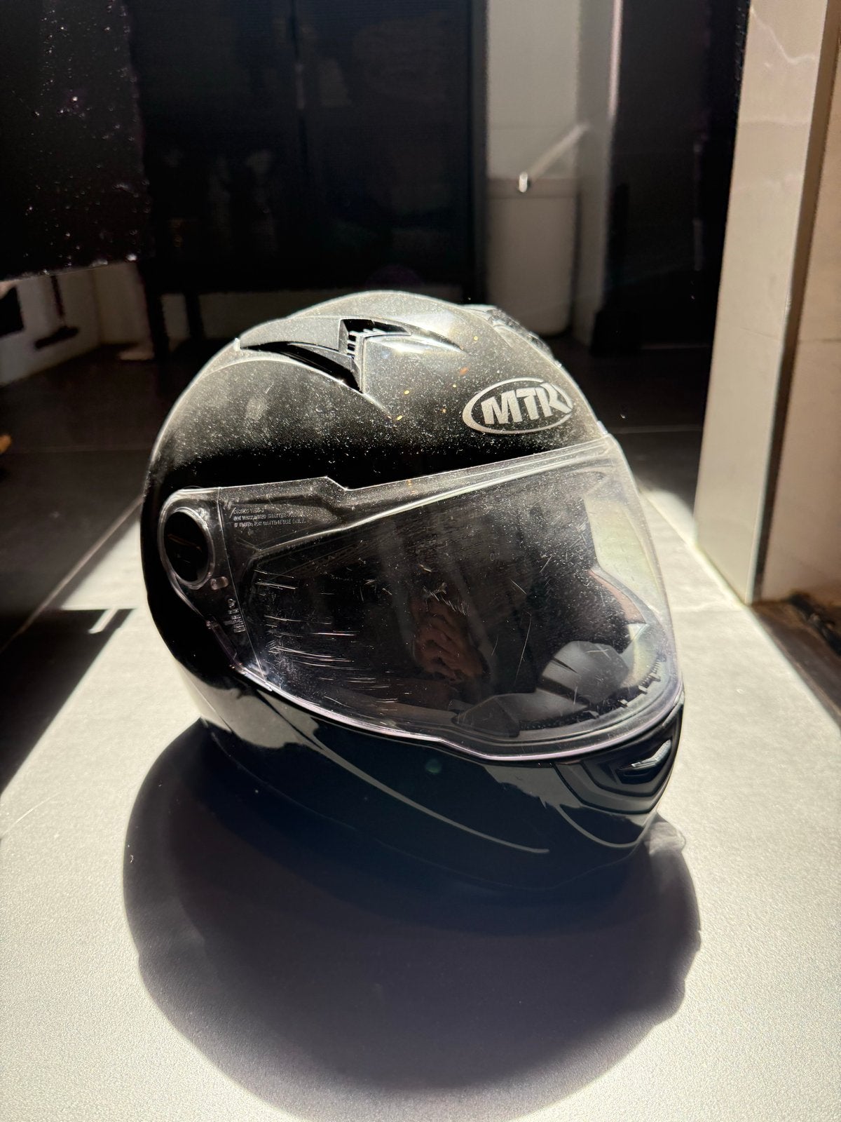 Zwarte MTK Scooter/Motorhelm - Maat 25, Motoren, Overige merken, XXS, Kinderen, Ophalen of Verzenden