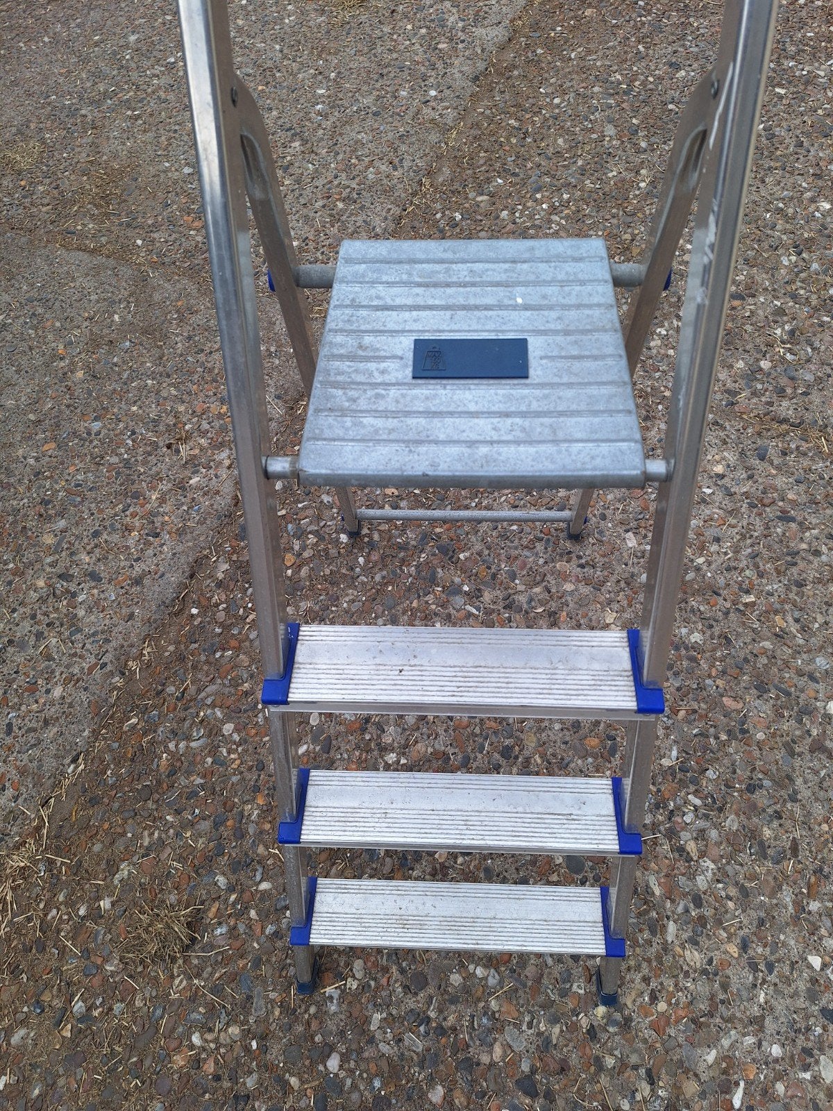 Gamma huishoudtrap 4 treden - Aluminium, Ophalen