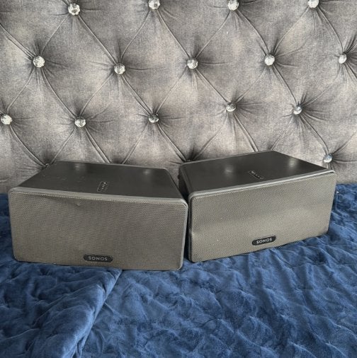 2x pair Sonos Play 3 Wireless Speakers, Stereo Pair, Black,