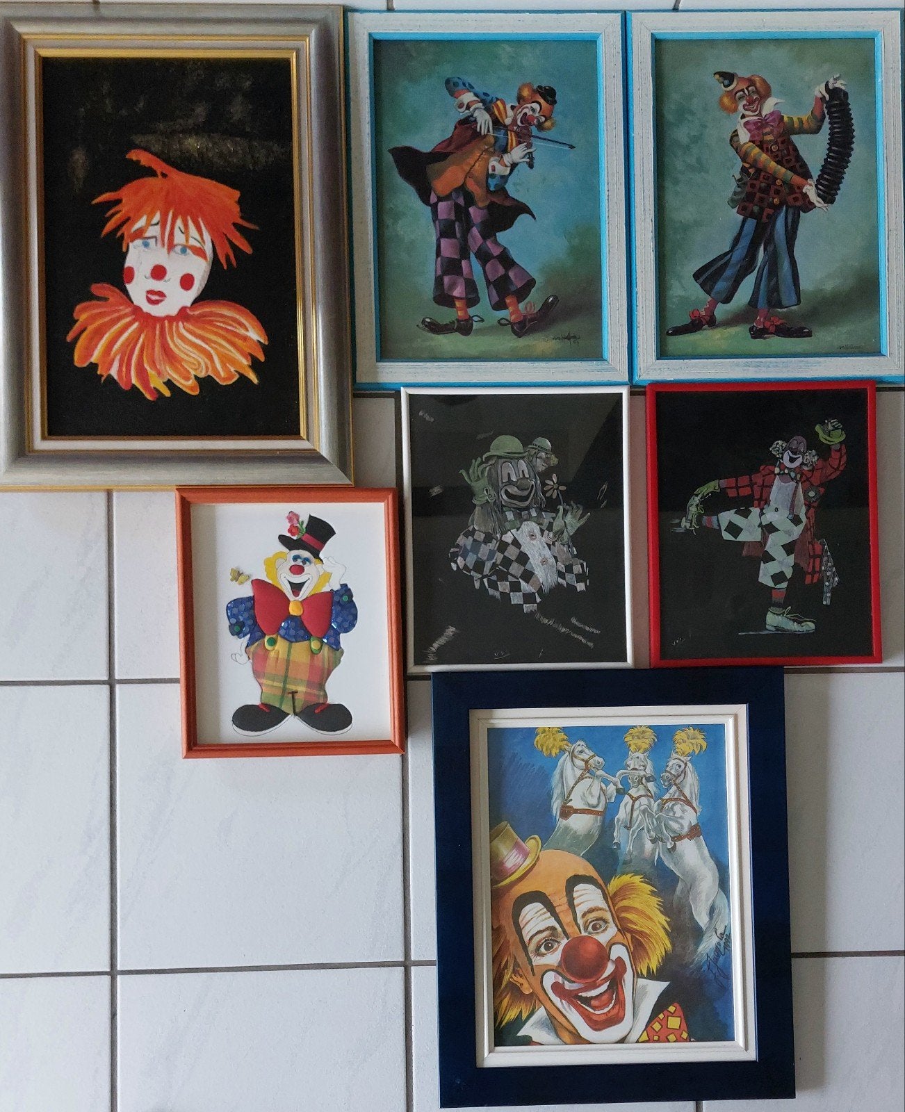 Kaders met clown, Ophalen of Verzenden