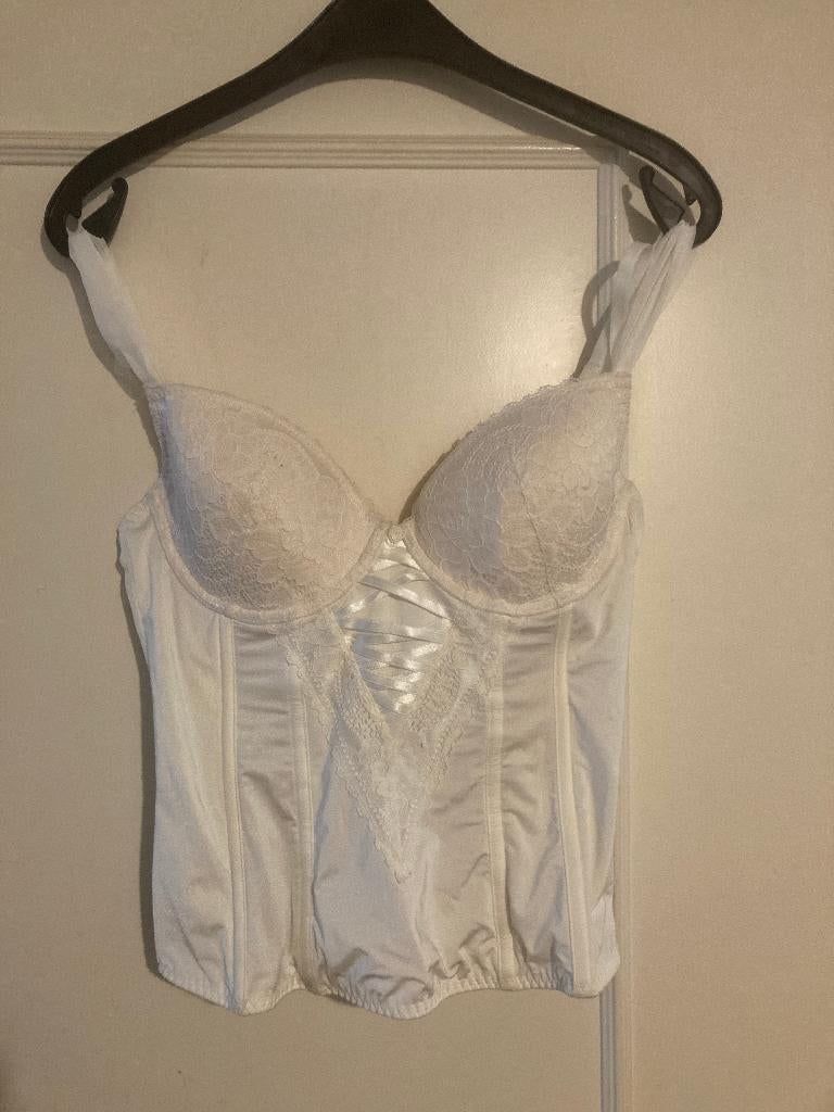 Sexy beige gebloemd rekbaar korset van Hunkemoller, maat M, Hunkemöller, Ophalen of Verzenden, Beige, Body of Korset