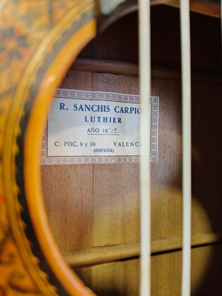 R Sanchis Carpio Luthier 1979, Gebruikt, Onbekend, Ophalen of Verzenden, Onbekend