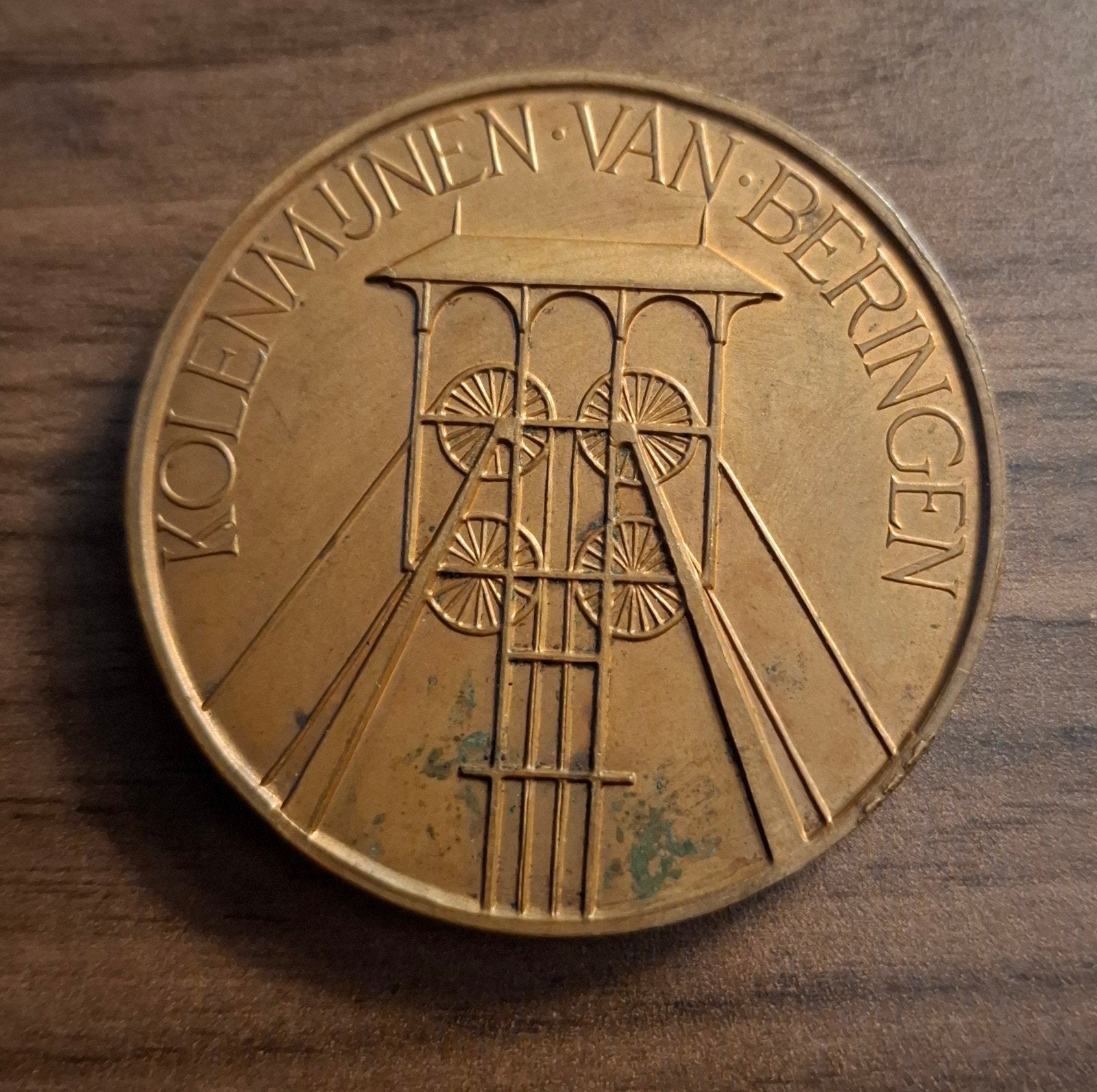 Penning Kolenmijnen van Beringen - mijnbouw, Ophalen of Verzenden, Brons, Losse munt