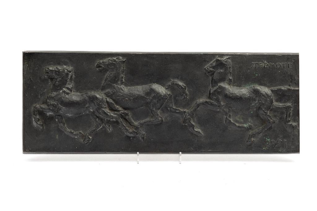 Albert Termote brons beeld galopperende paard paarden kunst, Ophalen of Verzenden, Gepatineerd, Brons, Beeld