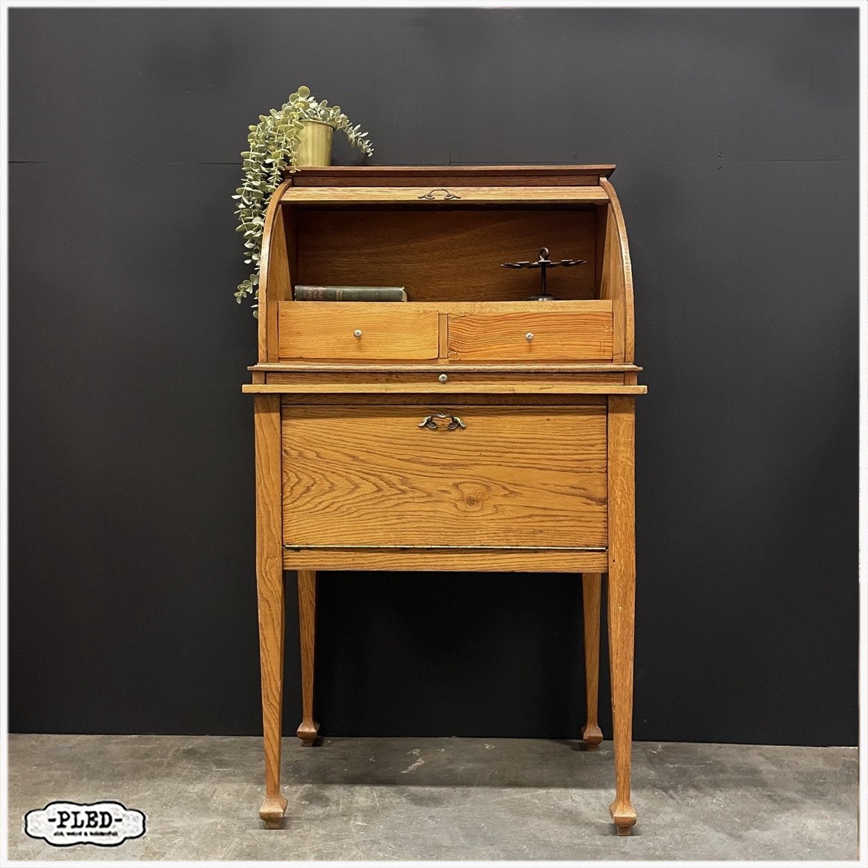 Franse oude secretaire Bureau Werktafel Kastje met rolluik, Huis en Inrichting, Gebruikt, Nb, Nb, Nb