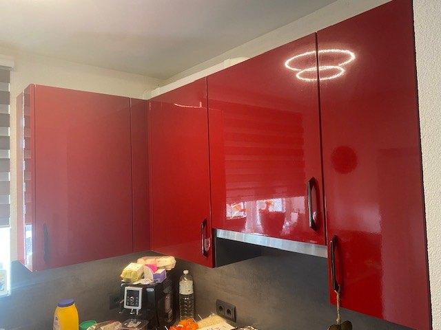 complete keuken inclusief apparatuur, Huis en Inrichting, Keuken | Complete keukens, Ophalen, Hoekkeuken, Rood, Hoogglans of Gelakt