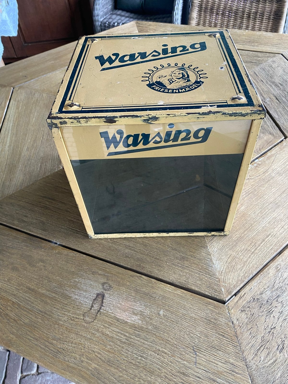 Vintage Warsing blikken koekjestrommel Friesenmade, Antiek en Kunst, Ophalen