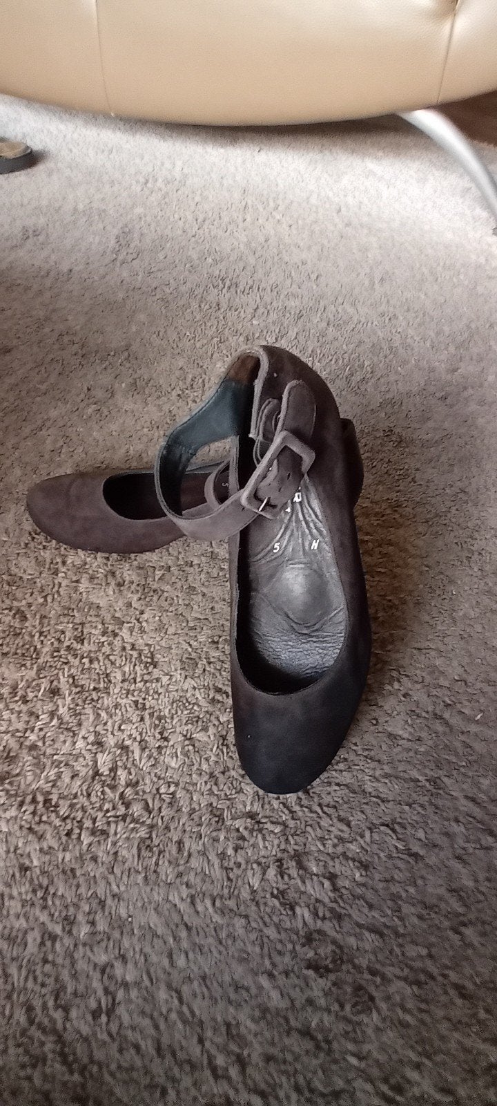 suède ballerina's met enkelbandje, Zwart, Zo goed als nieuw, Paul Green, Ballerina's