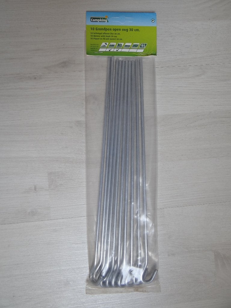 10 Campking Haringen/Grondpennen met open oog , Caravans en Kamperen, Kampeeraccessoires, Ophalen of Verzenden, Nieuw