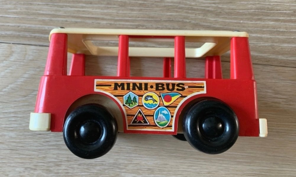 Vintage Fisher-Price rode Mini-Bus (1969), Ophalen of Verzenden, Gebruikt