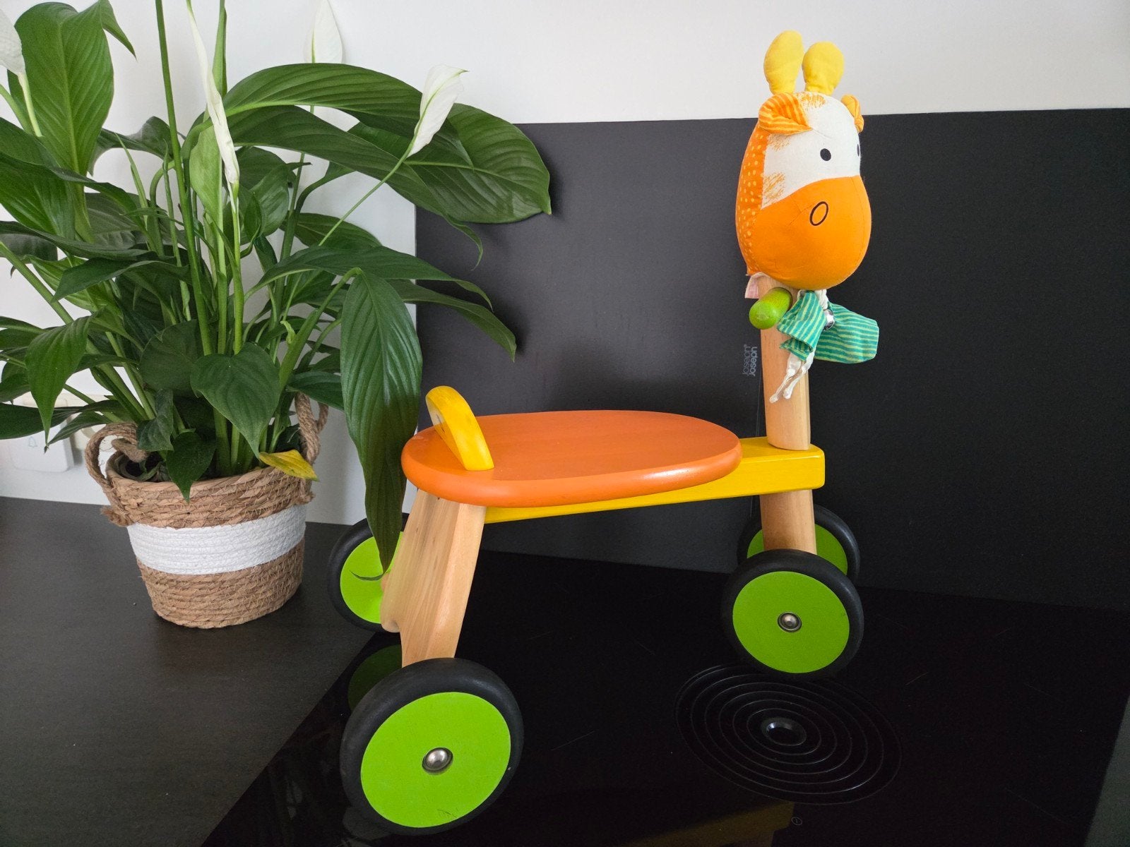 Houten loopfietsje met giraffe hoofd - I'm Toy, Ophalen of Verzenden, Gebruikt, Loopfiets