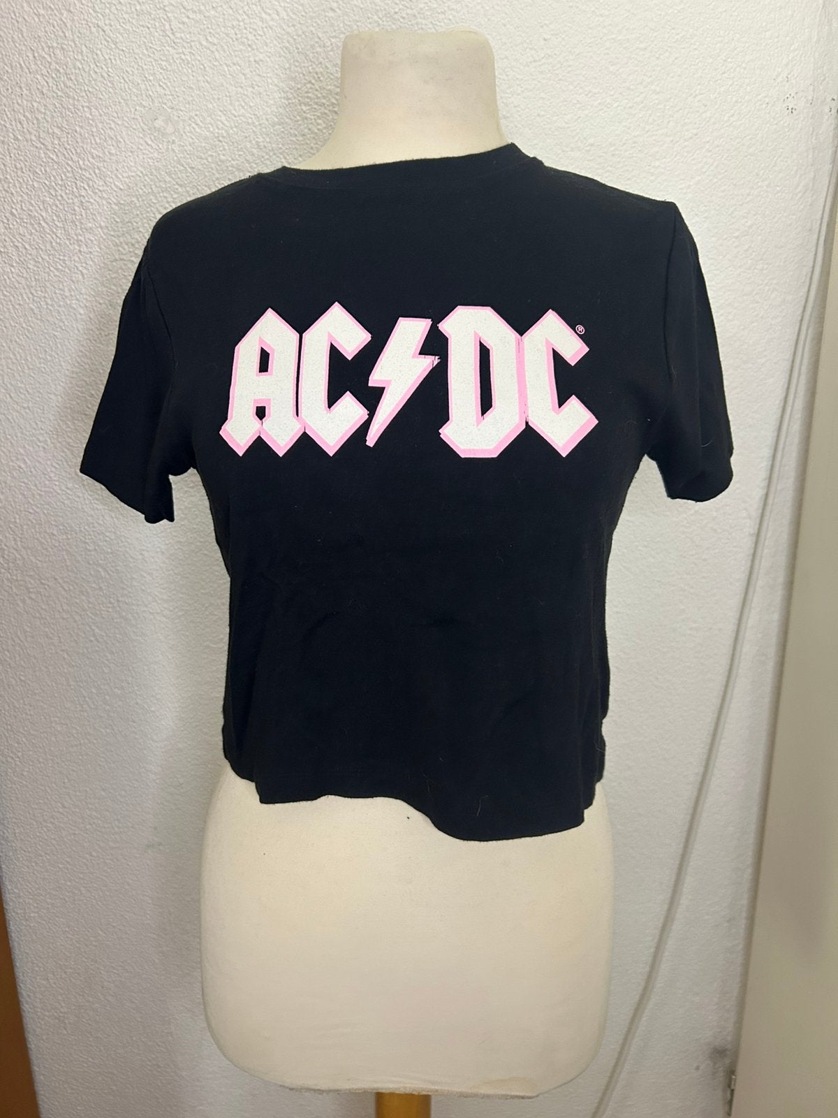 Dames croptop | ACDC | Primark | maat L | 95% katoen, Ophalen of Verzenden, Zo goed als nieuw, Maat 52/54 (L), Zwart