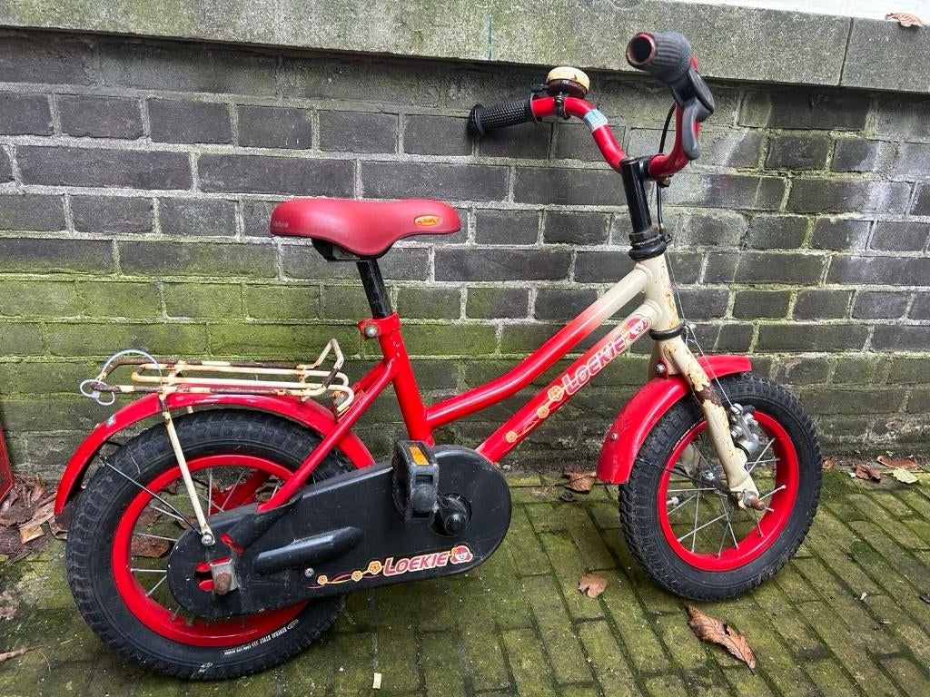Loekie kinderfiets 12 inch, Ophalen, Terugtraprem, Gebruikt, Minder dan 16 inch
