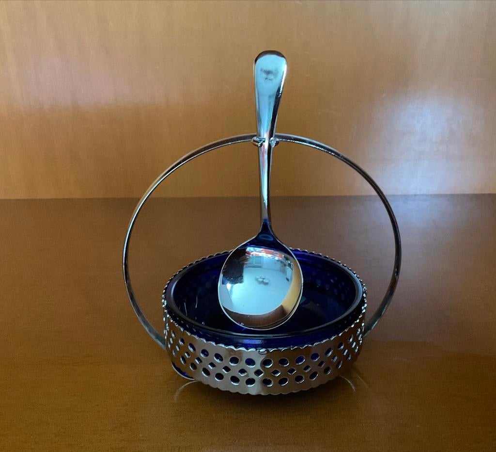 Suikerpot met lepel (Made in England) en 4 glaasjes, Antiek en Kunst, Ophalen of Verzenden