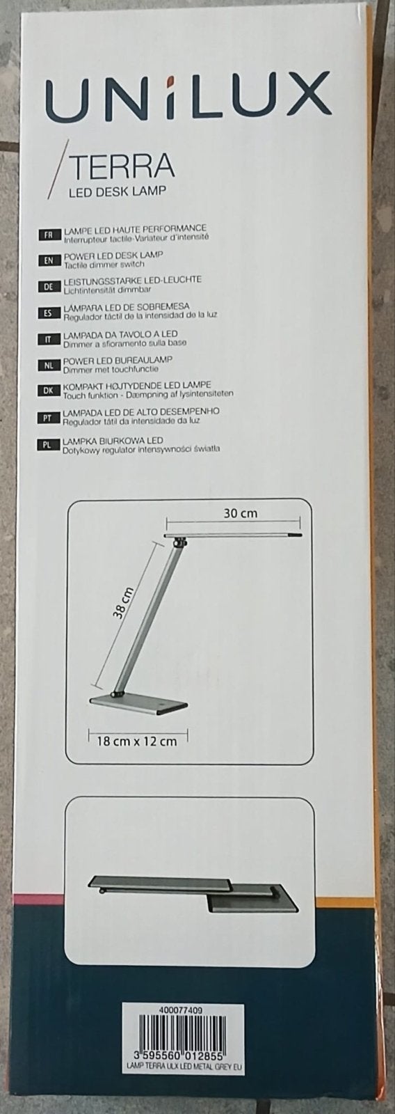 UNILUX TERRA LED bureaulamp met dimmer, zilver, Dimbaar, Bureaulamp, Overige merken, Nieuw