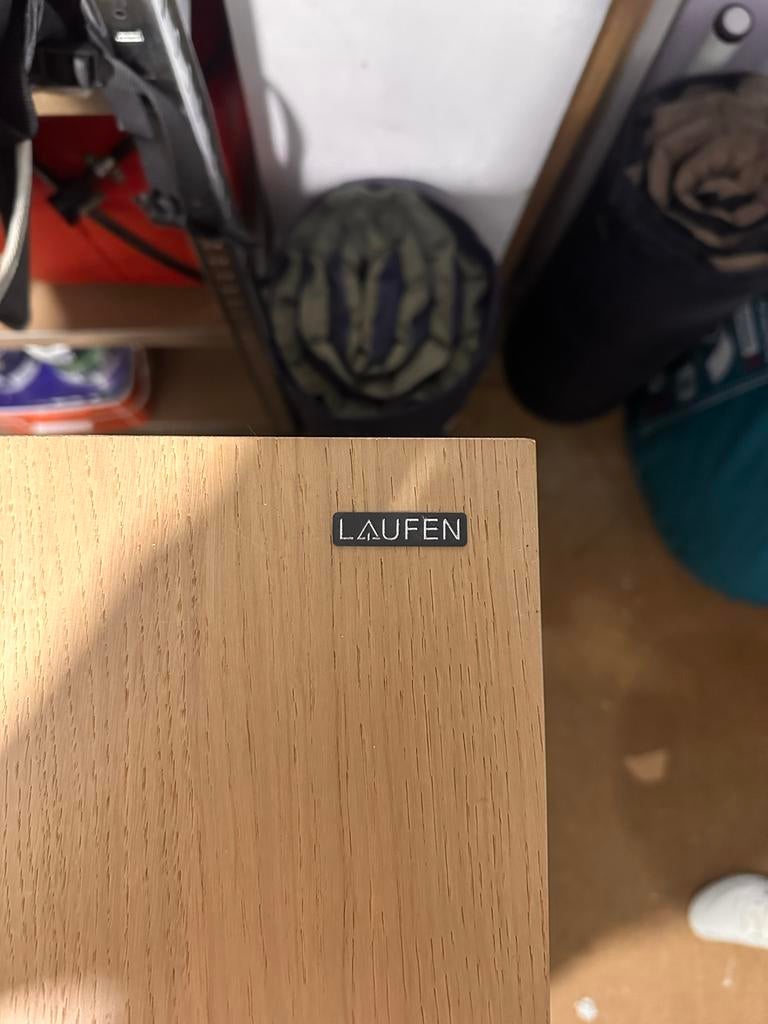 Laufen - Houten ladeblok/kastje - Eikenhout - wastafel, Ophalen, Minder dan 50 cm, Gebruikt, 100 tot 150 cm