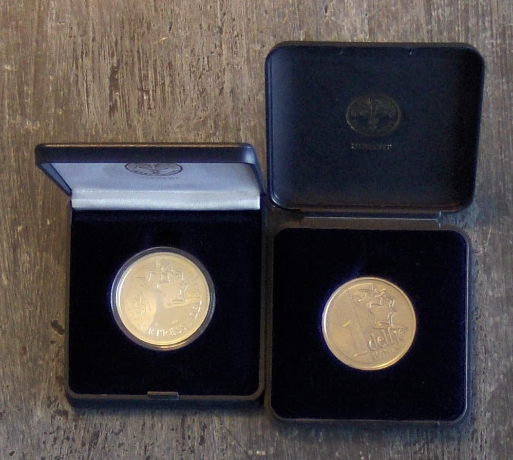 2 penningen Delfsail 1991 (1 zilver), Verzenden, Zilver, Nederland