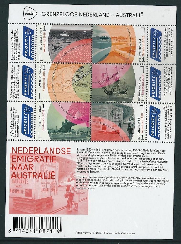 3xVel Grenzeloos Australie (Internationaal) no V3441abc, pfr, Postzegels en Munten, Postzegels | Nederland, Ophalen of Verzenden