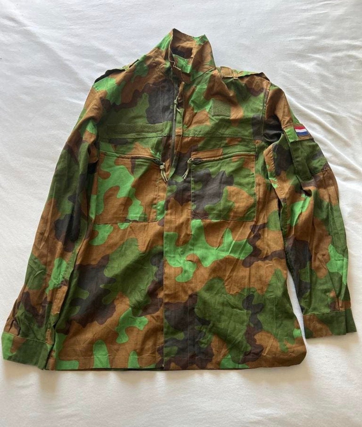 Woodland camouflage broek en jas - Goede staat, Ophalen of Verzenden
