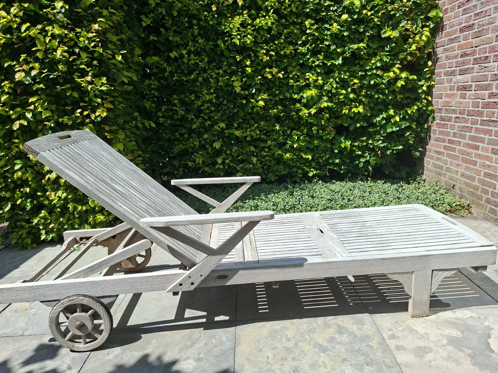 Westminster Teak ligbed - verstelbaar en verrijdbaar, Tuin en Terras, Ligbedden, Ophalen, Gebruikt, Teakhout, Verstelbaar