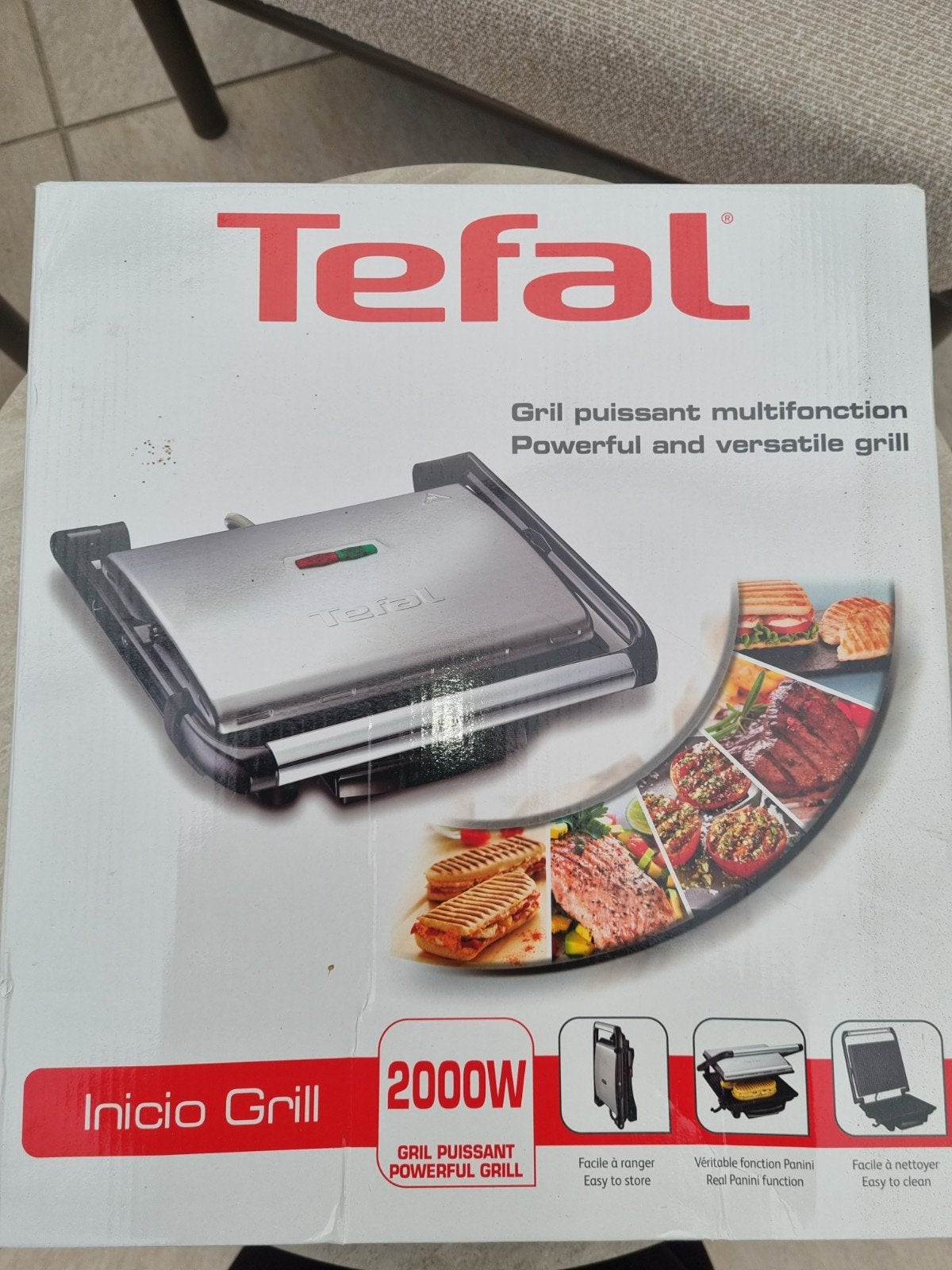 Nieuwe Tefal Inicio Grill GC241D12 - Toast & Grill Machine, Ophalen of Verzenden, Nieuw