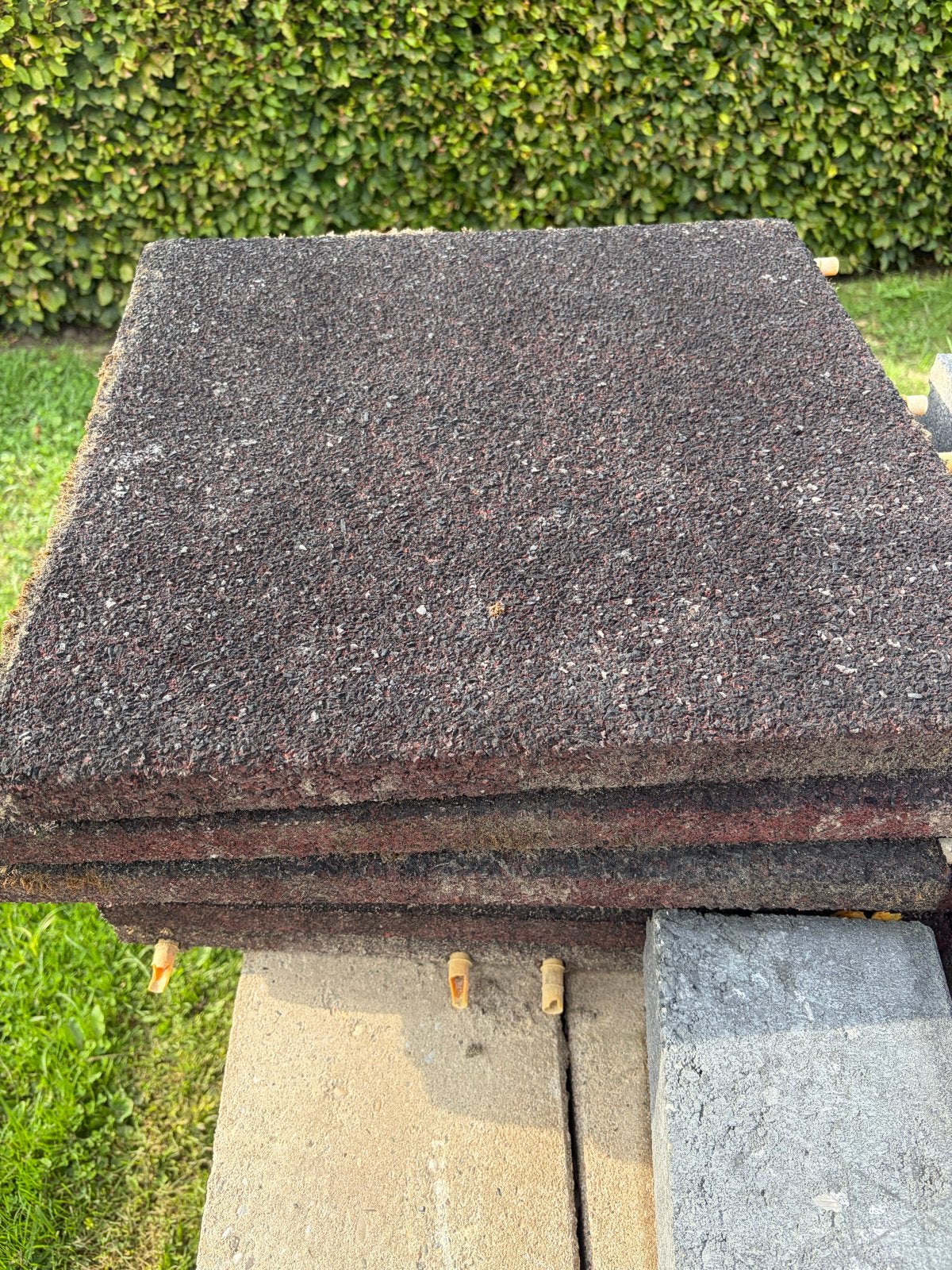 6 rubbertegels 50x50, Tuin en Terras, Ophalen, Gebruikt, Overige typen, Rubber