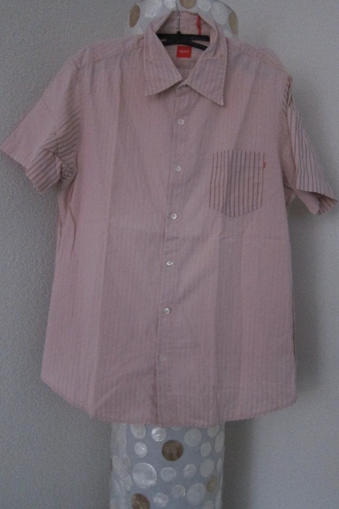 Hugo boss overhemd roze l korte mouw, Zo goed als nieuw, Hugo Boss, Roze, Merkfreak