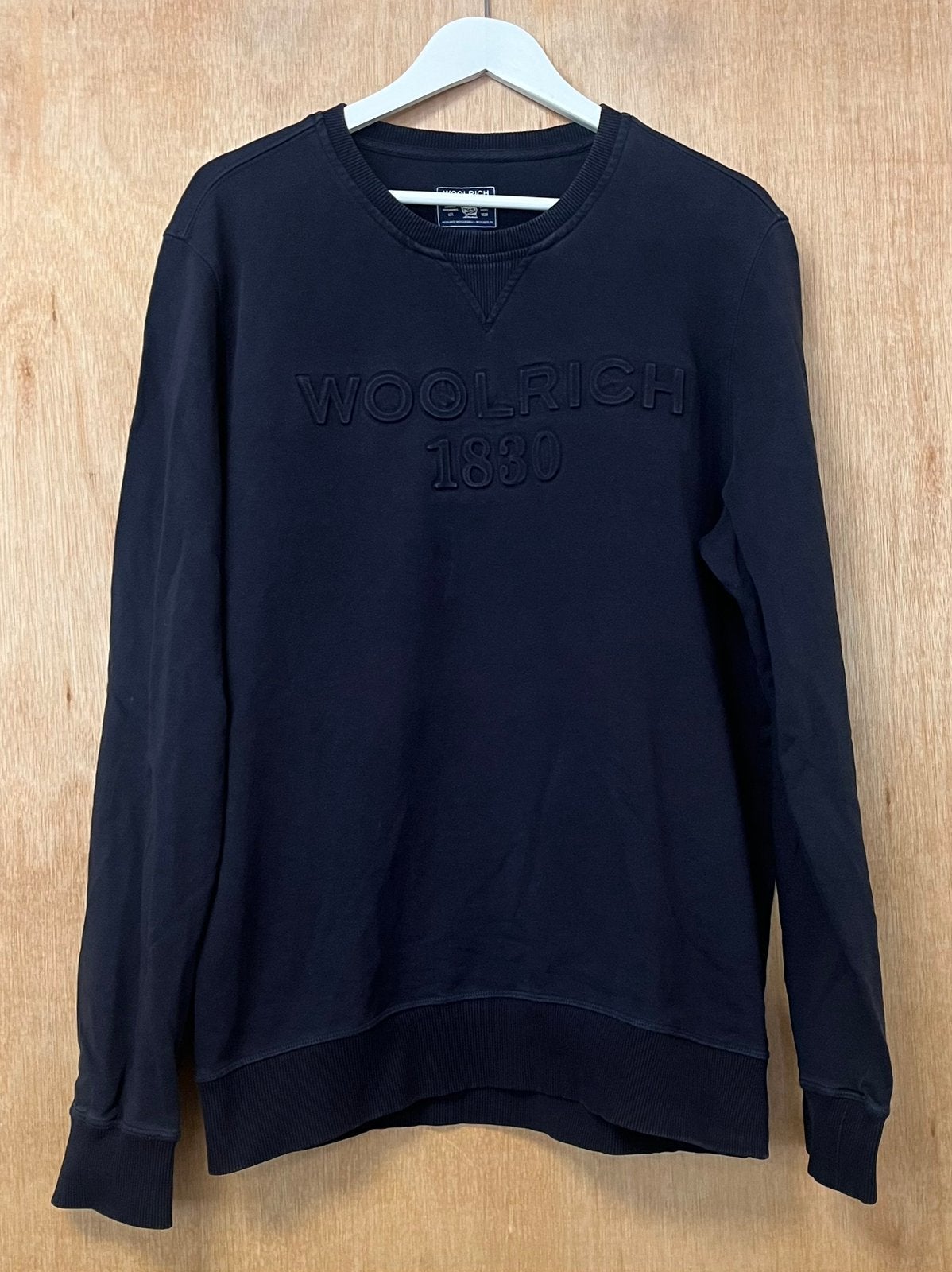 Woolrich trui met groot logo marineblauw - Maat XL, Kleding | Heren, Truien en Vesten, Ophalen of Verzenden, Zo goed als nieuw