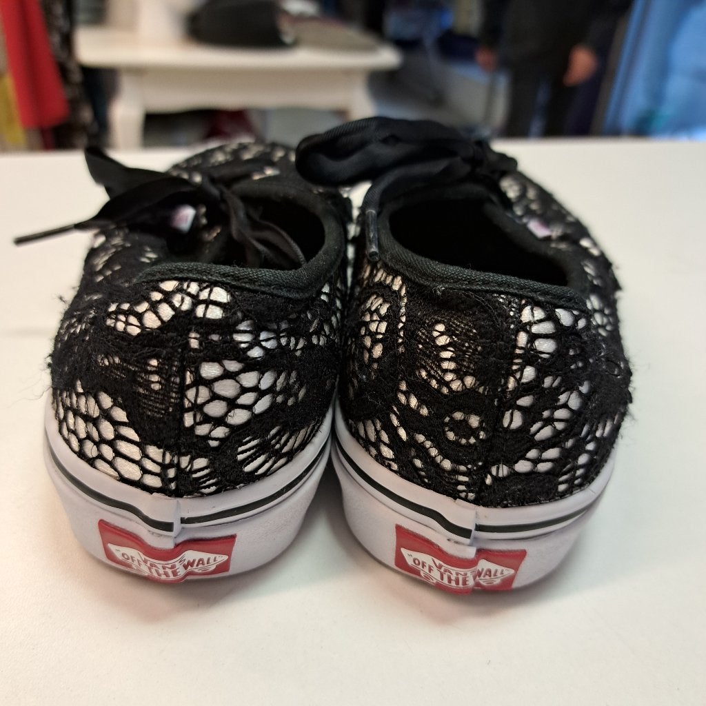 Vans lage gympen / sneakers zwart met kant mt 35 nr 43400, Vans, ., Jongen of Meisje, Schoenen