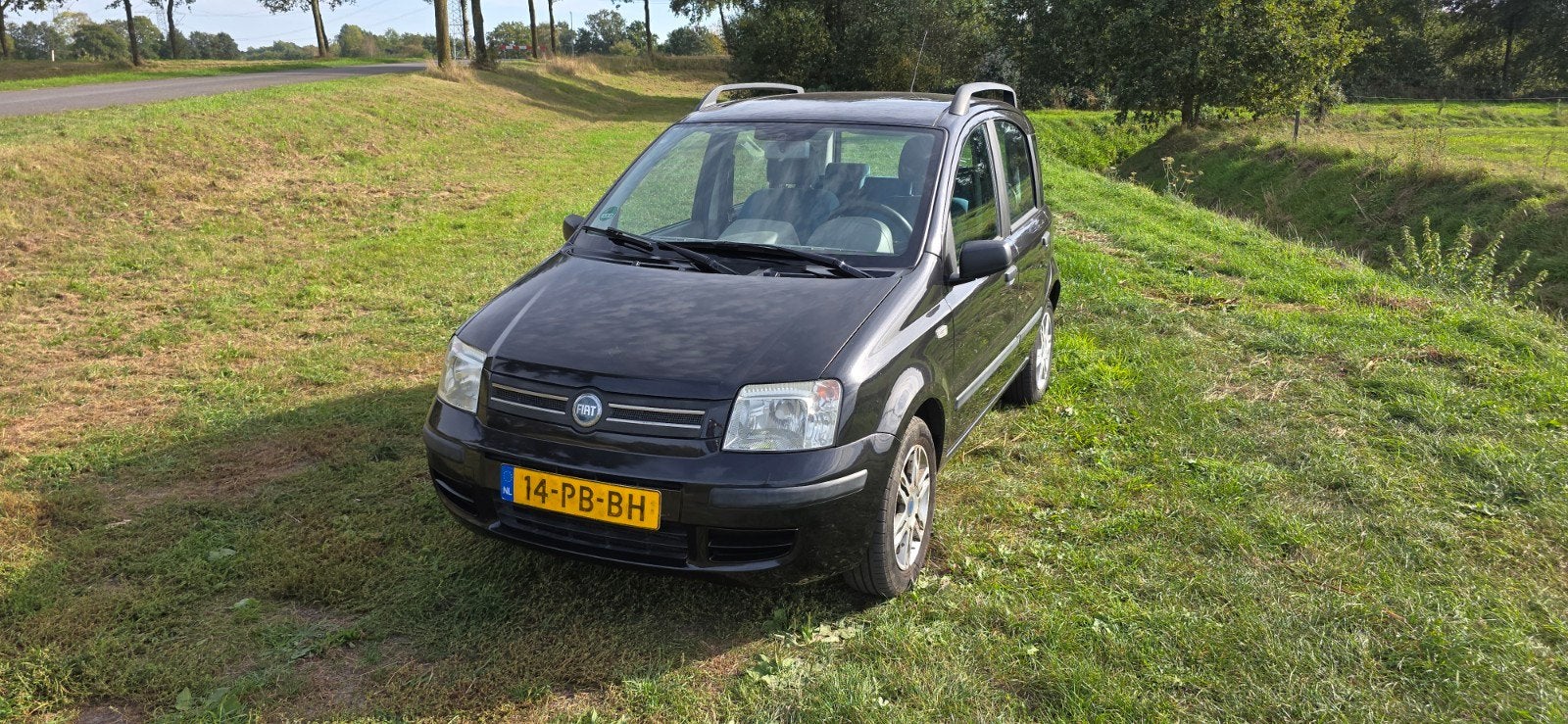 Fiat Panda 1.2 2004 Zwart, Voorwielaandrijving, Stof, Elektrische ramen, Zwart