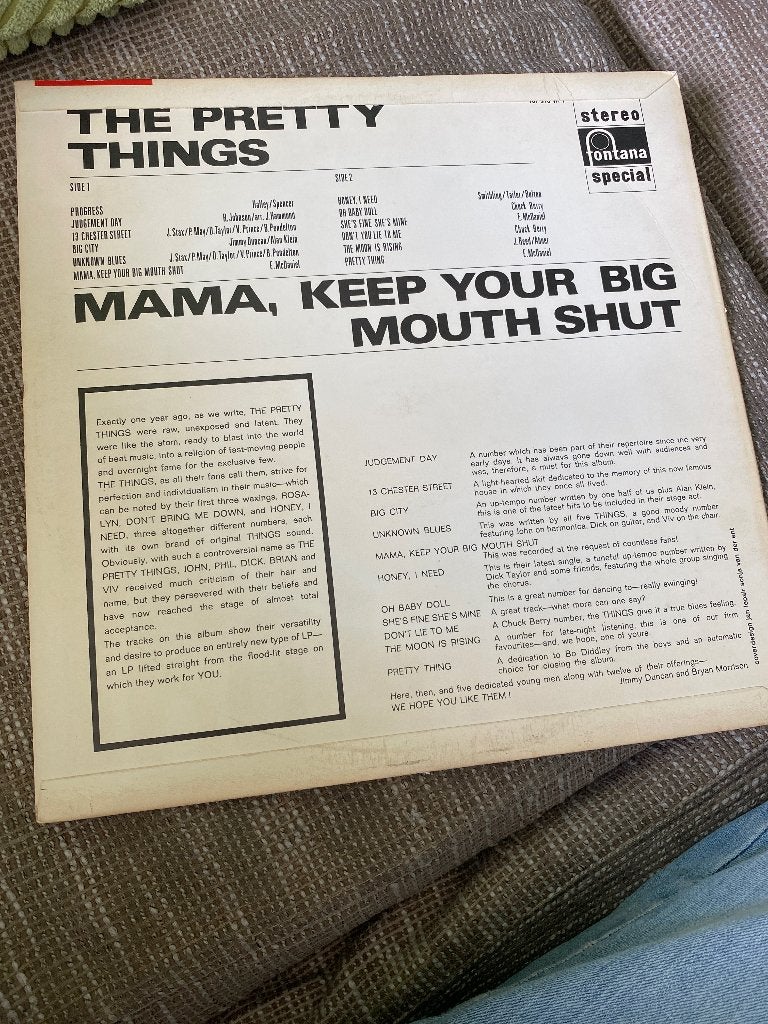 The Pretty Things - Mama, Keep Your Big Mouth Shut (LP), Cd's en Dvd's, LP, Gebruikt, Originele persing, Ophalen of Verzenden