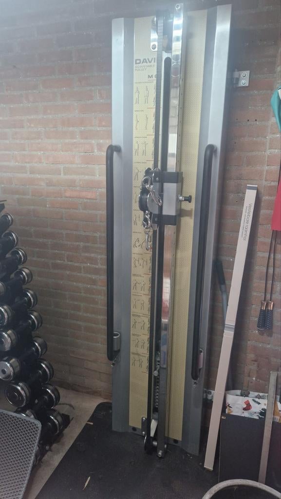 David M63 adjustable pulley met steekgewichten, Ophalen, Zo goed als nieuw, Benen, Krachtstation