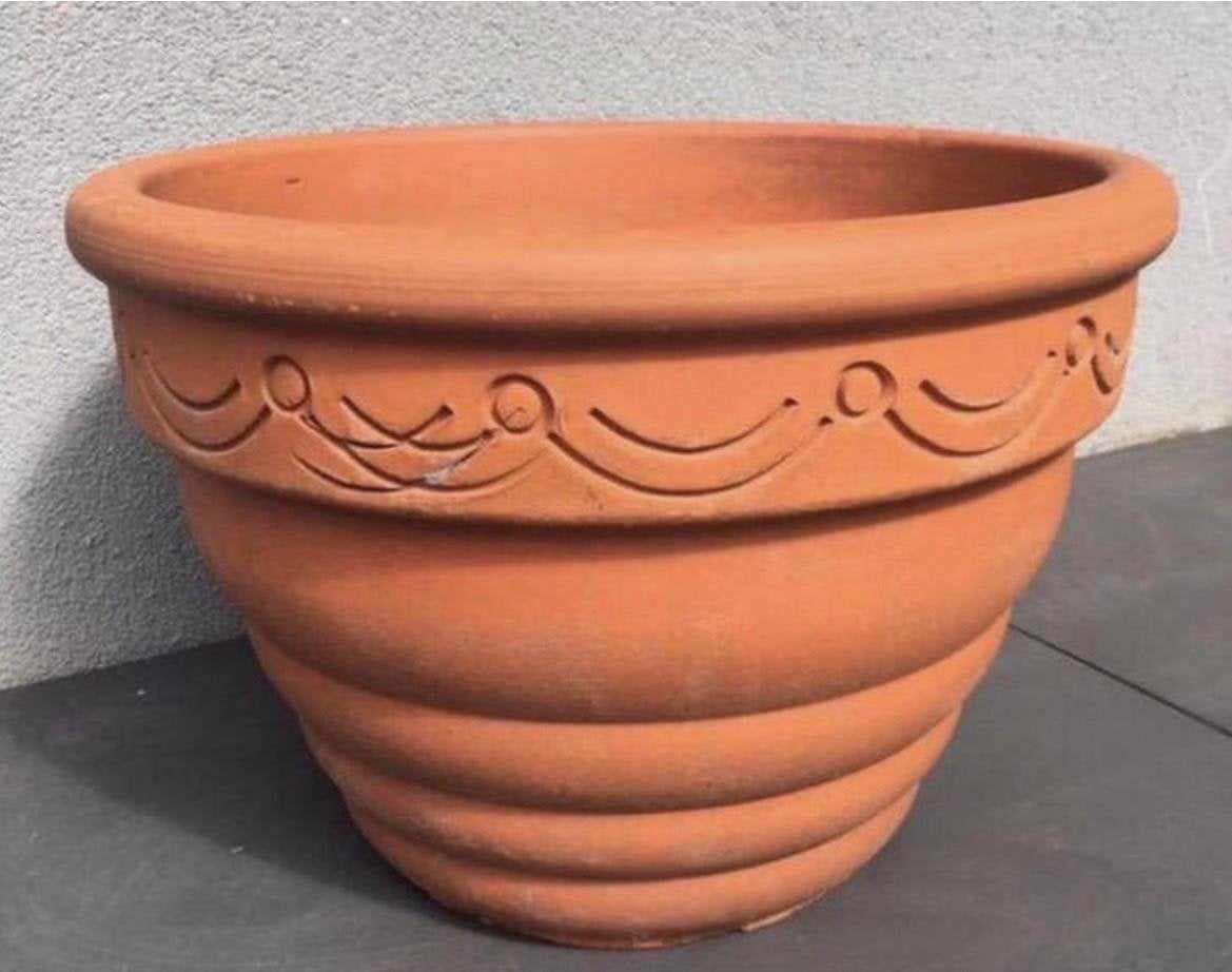 Grote 45cm oud Hollandse kwaliteit zware terracotta pot, Ophalen, 40 cm of meer, Rond, Zo goed als nieuw