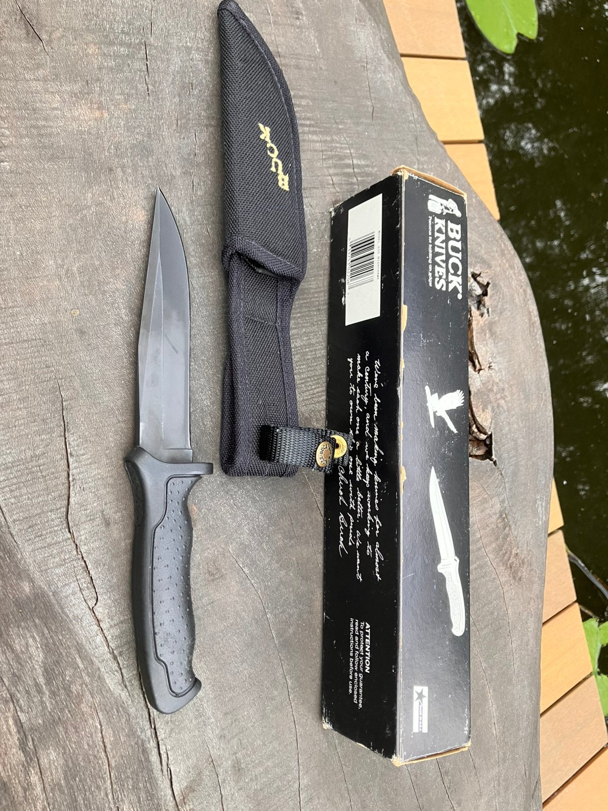 Buck knives mes Nighthawk black vintage, Ophalen of Verzenden, Landmacht, Mes of Dolk