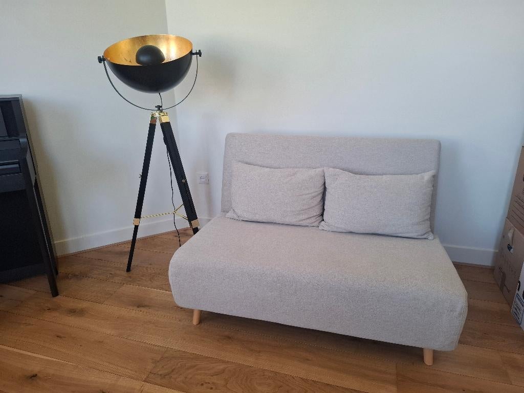 SKLUM Slaapbank beige, Ophalen, Gebruikt, Eenpersoons, 75 tot 100 cm
