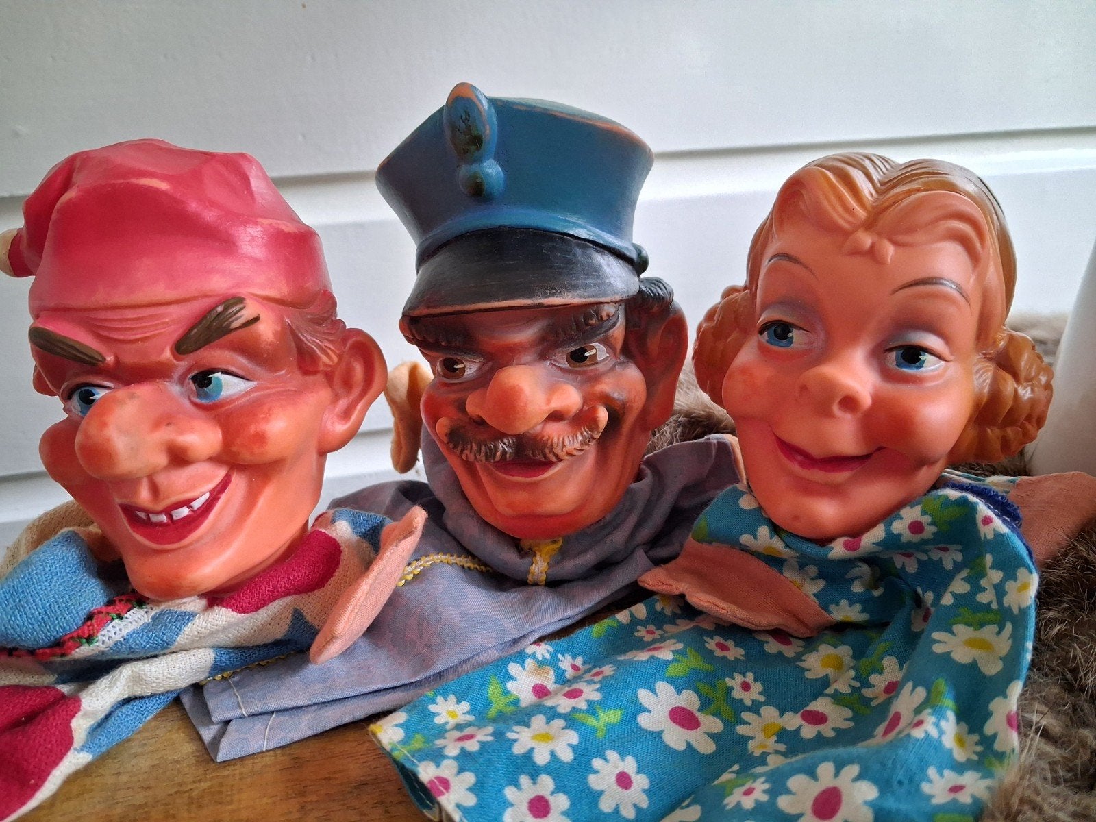 Vintage handpoppen set - 3 stuks, Ophalen of Verzenden, Overige typen