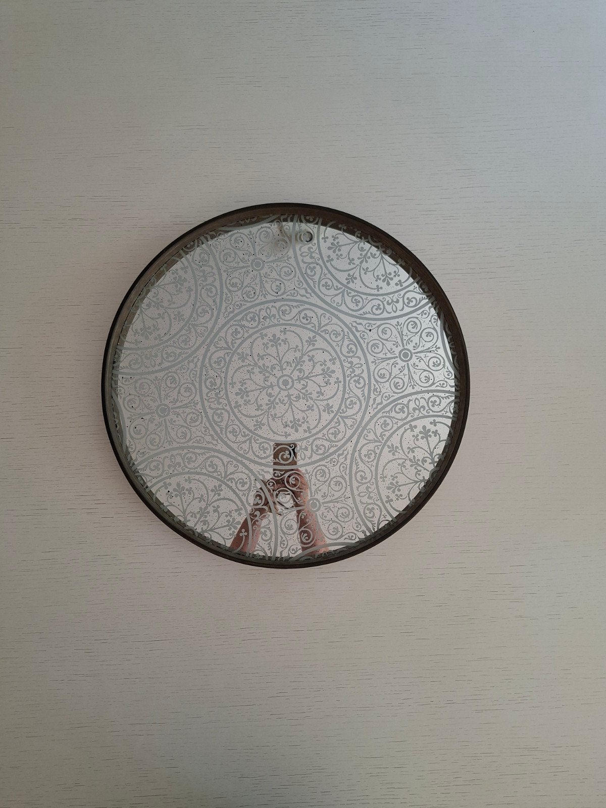 Ethnicraft Moroccan Frost Spiegeldienblad - 61cm, Gebruikt, Rond, Ophalen of Verzenden, Glas